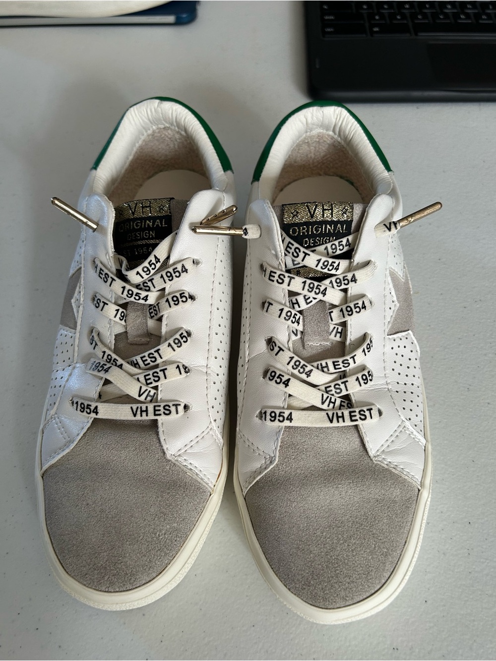 Vintage Havana White, Gray & Green Low-Top Sneakers